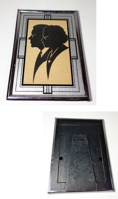 画像1: 1930's Art Deco "Reverse Painted" Glass Photo Frame【小】