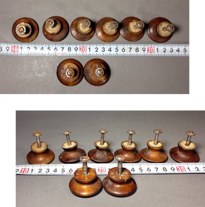 画像2: "Cabinet or Furniture" Wooden knobs w/ screws【8-sets】