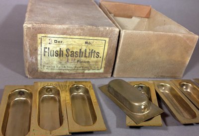 画像1: Brass Flush Sash Lift【14-sets】