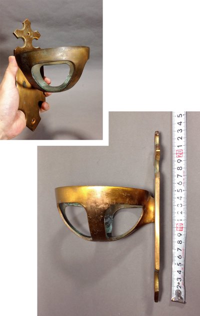 画像3: 1940-50's【 + CHURCH + 】Cast Brass Wall Mount Holder 