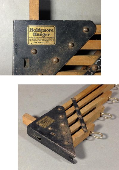 画像1: 1920-30's "Holds more Hanger" Wood＆STEEL Folding Hanger