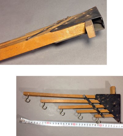 画像2: 1920-30's "Holds more Hanger" Wood＆STEEL Folding Hanger