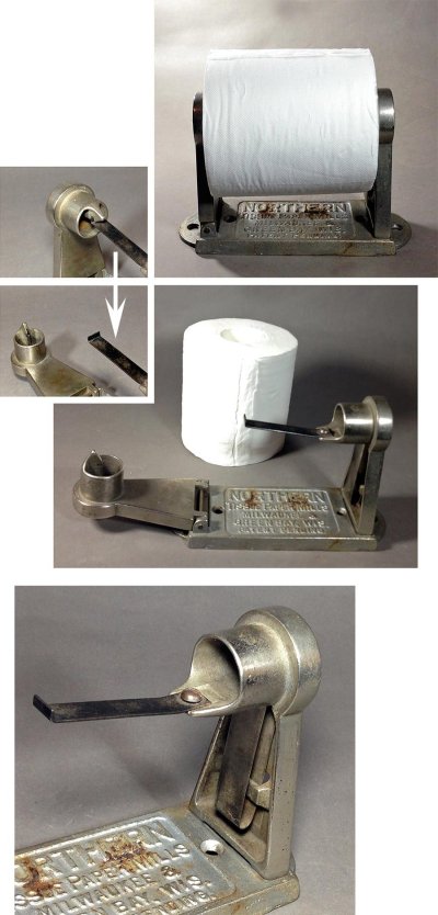 画像2:  1900's Cast Iron "Mechanical" Toilet Paper Holder