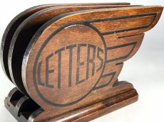 画像2: 1930's【LETTERS】Wooden Letter Holder  (2)