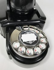 画像14: - 実働品 - Early-1930's “Very!! Art Deco” Streamlined Bakelite Telephone (14)