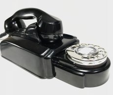 画像12: - 実働品 - Early-1930's “Very!! Art Deco” Streamlined Bakelite Telephone (12)