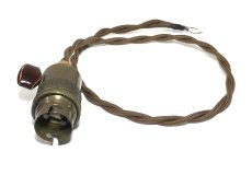 画像5: 1940's "Bare bulb" Brass Pendant Lamp【B22】 (5)