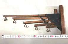 画像9: 1920-30's "Holds more Hanger" Wood＆STEEL Folding Hanger (9)