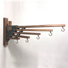 画像1: 1920-30's "Holds more Hanger" Wood＆STEEL Folding Hanger (1)