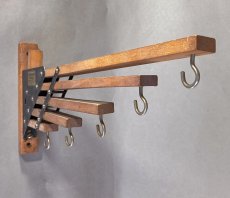 画像3: 1920-30's "Holds more Hanger" Wood＆STEEL Folding Hanger (3)