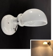 画像1: 1920's Art Deco "Porcelain＆Milk Glass" Bathroom Lamp (1)