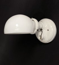 画像2: 1920's Art Deco "Porcelain＆Milk Glass" Bathroom Lamp (2)
