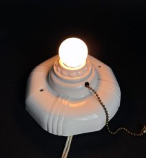 画像4: 1930-40's Art Deco Porcelain Bare Bulb Light (4)