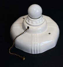 画像2: 1930-40's Art Deco Porcelain Bare Bulb Light (2)