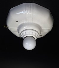 画像1: 1930-40's Art Deco Porcelain Bare Bulb Light (1)