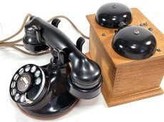 画像3: - 実働品 - （ひかり電話可） 1920's ★Western Electric★ Telephone  with Wood Ringer Box (3)