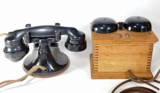 画像14: - 実働品 - （ひかり電話可） 1920's ★Western Electric★ Telephone  with Wood Ringer Box (14)