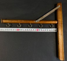 画像8: 1920's  "Wood＆Seel" Wall Mount Folding Hanger Rack (8)