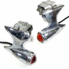 画像2: ★Amber Jeweled★   1930's -Pair- Tail Gunner Side Marker Lights (2)