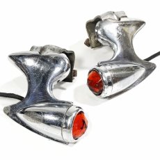 画像1: ★Amber Jeweled★   1930's -Pair- Tail Gunner Side Marker Lights (1)