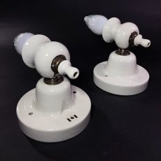 画像4: 1920's "Art Deco" Porcelain Candle Lamp 【２台セット】 (4)