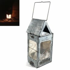 画像1: 1910-20's "Galvanized Steel" Folding Candle Lantern (1)