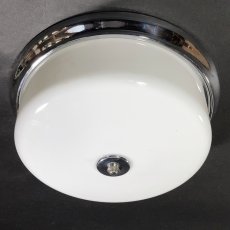 画像1:  1940's Milk Glass "School House" Ceiling Light  (1)