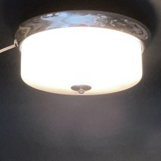 画像2:  1940's Milk Glass "School House" Ceiling Light  (2)