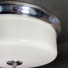 画像6:  1940's Milk Glass "School House" Ceiling Light  (6)