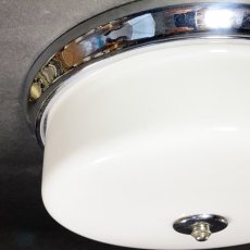 画像7:  1940's Milk Glass "School House" Ceiling Light  (7)