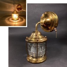 画像1: 1930-40's "Caged" Brass Porch Lamp  (1)