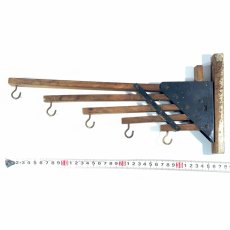 画像7: 1920-30's "Holds more Hanger" Wood＆STEEL Folding Hanger (7)