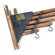 画像4: 1920-30's "Holds more Hanger" Wood＆STEEL Folding Hanger (4)