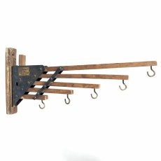 画像1: 1920-30's "Holds more Hanger" Wood＆STEEL Folding Hanger (1)