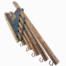 画像6: 1920-30's "Holds more Hanger" Wood＆STEEL Folding Hanger (6)