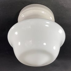 画像3:  1920-30's【Milk Glass＆Prcelain】School House Ceiling Light  (3)