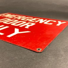 画像3: 1940-50's "EMERGENCY Door Only" Metal Sign (3)