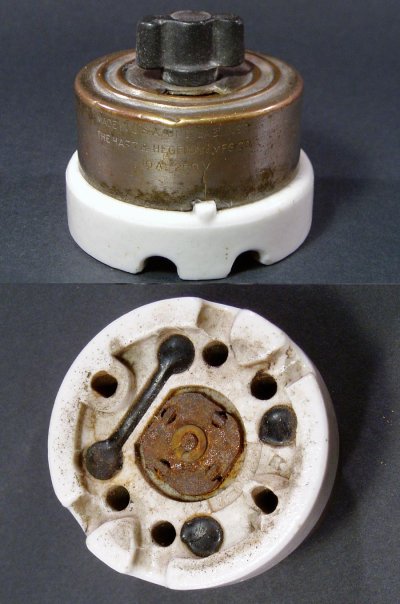 画像1: 1910-30's "Porcelain Base" Turn Switch