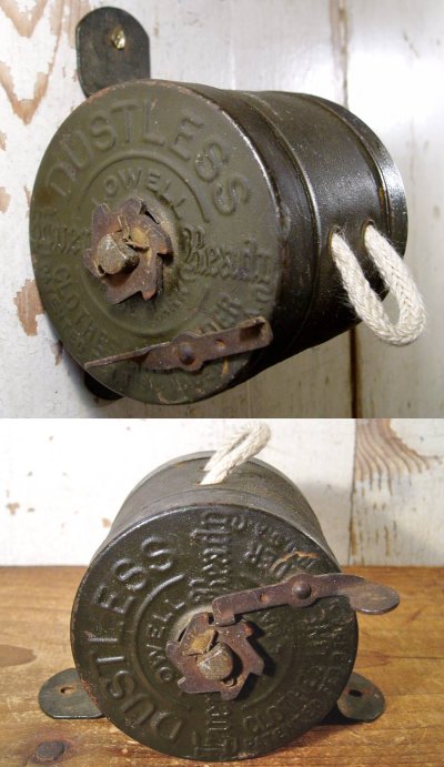 画像1: 1910-20's Wood Handle "Clothes-Line" Reel