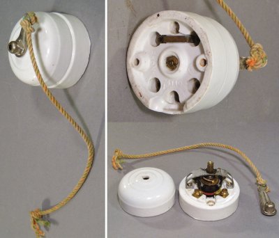 画像1: 1930-40's Porcelain Pull Switch