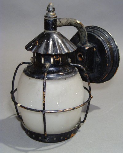 画像1: 1920 - Early1930's "Caged" Copper Porch Lamp 