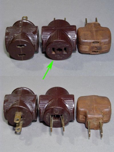 画像1: 3-sets Art Deco "3-way" Electric Adaptor