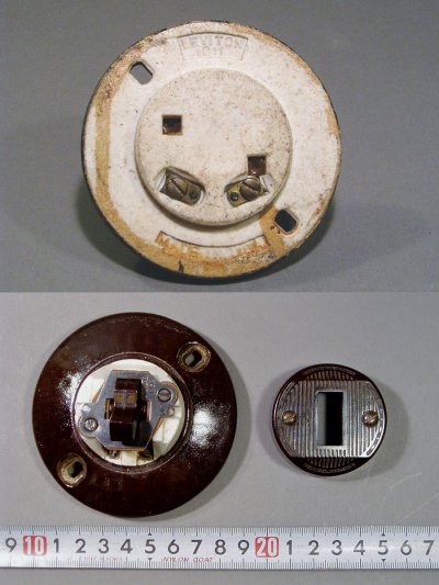 画像2: Art-Deco "Porcelain" Bakelite-cover Switch