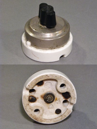 画像1: 1910-30's "G.E.Co" Porcelain Base Turn Switch