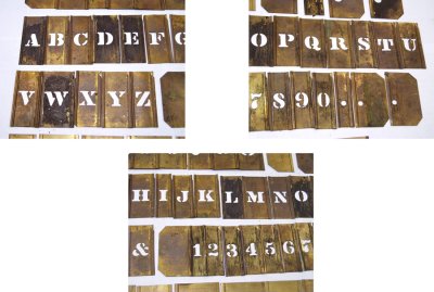 画像2: 【97枚】1930-40's Brass "STENCIL"  Plate 2-Font Set