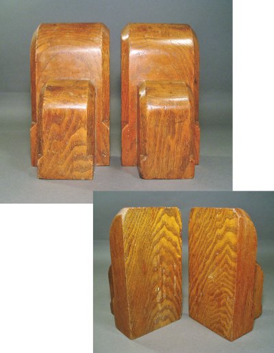 画像2: 1920-30's Art-Deco "OAK WOOD" Bookends