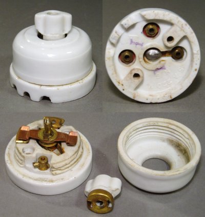 画像1: 1930's Porcelain Turn Switch 