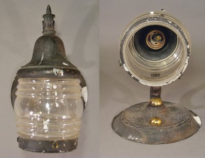 画像2: 1920 - Early1930's "Thick Ribbed Glass" Porch Lamp