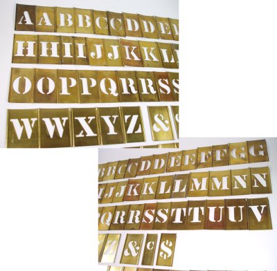 画像2: 【COMPLETE-79枚】1930-40's Brass Stencil Plate