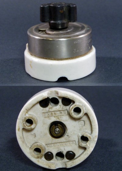 画像1: 1910-30's "Porcelain Base" Turn Switch